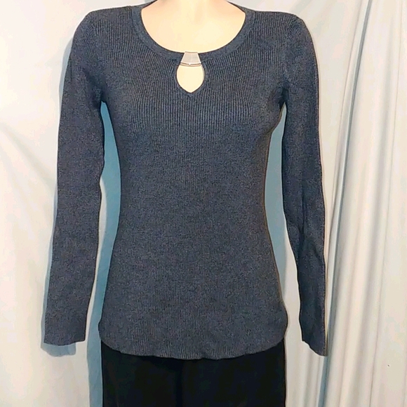 INC International Concepts Tops - Ribbed long sleeved keyhole top